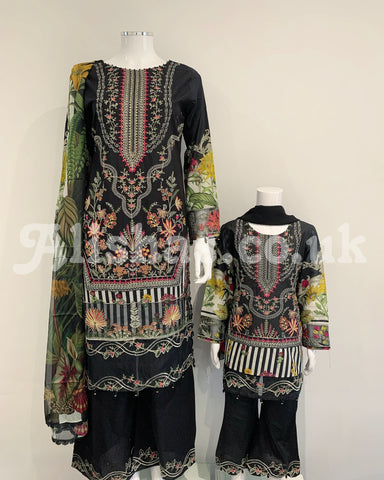 Festive Girls Lawn Kameez Fancy Embroidered Suit