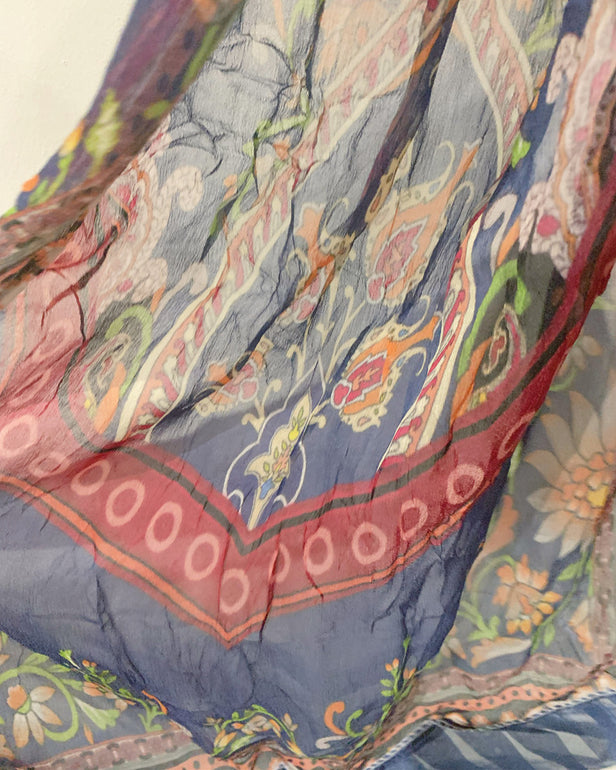 Haseen Aztec Blue Girls Lawn Kameez Suit