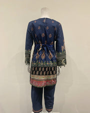 Haseen Aztec Blue Girls Lawn Kameez Suit