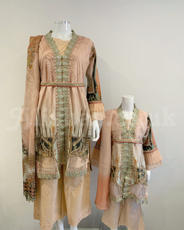 Blush Ladies Digital Lawn Jacket Kameez Suit