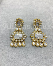 Layered Kundan Style Necklace Set - Gold/ Silver