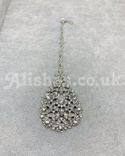 Silver Crystal Choker Necklace Set