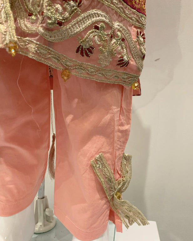 IVANA Girls Designer Peach Jacket Belt Suit