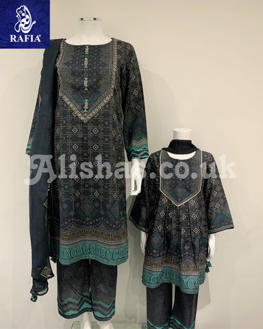 RAFIA Designer Ladies Prussian Digital Print Kameez Suit