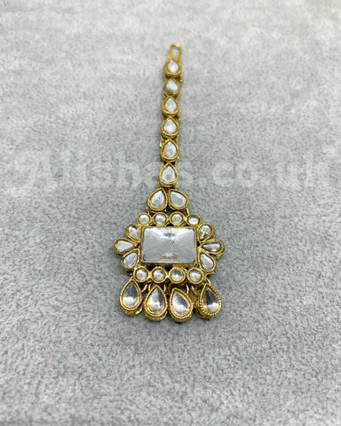 Layered Kundan Style Necklace Set - Gold/ Silver