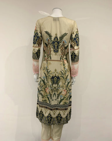 IVANA Ladies Designer Beige Floral Kameez Suit