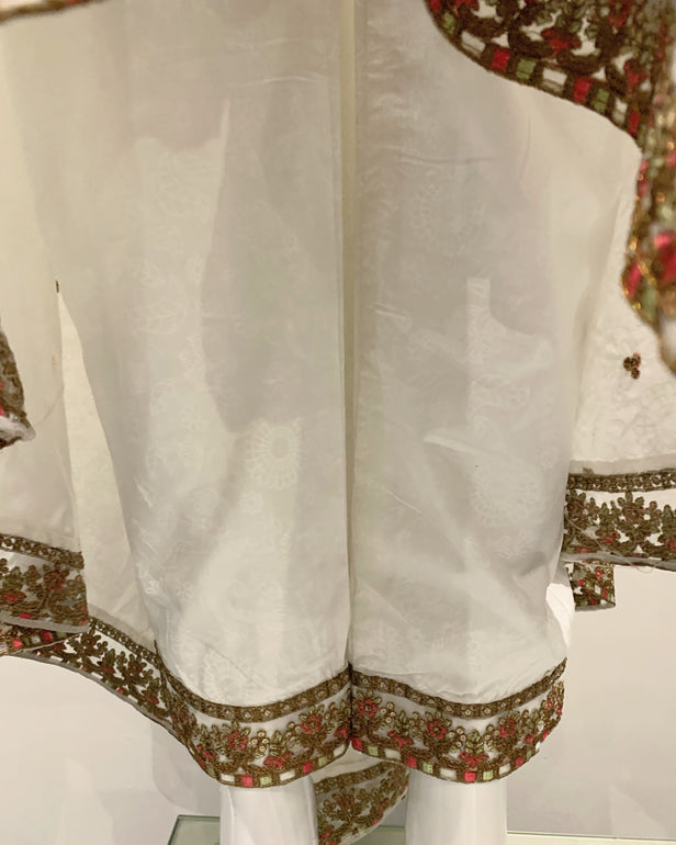 IVANA Designer Ladies White Embellished Dress Tail Suit