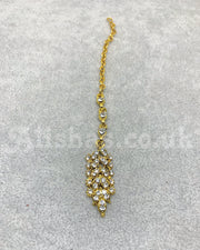 Gold Gem Chain Necklace Set - Silver