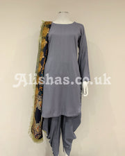 Pechaan Soft Marina Grey Tulip Salwar Kameez Suit