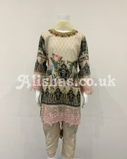 IVANA Girls Designer Beige Floral Kameez Suit