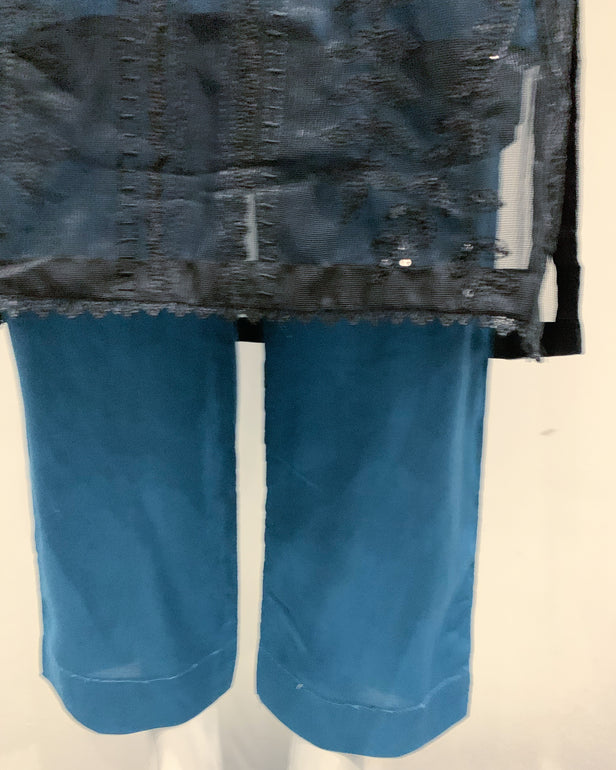 Black and Teal Net Suit