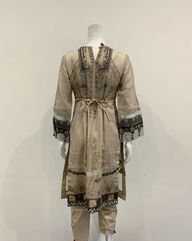 Girls Kameez Lawn Net Lace Suit