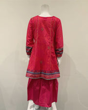 RAFIA Designer Girls Shocking Pink Digital Print Dress Suit