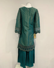 RAFIA Designer Sea Green Fancy Jacquard Sharara Suit