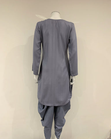 Pechaan Soft Marina Grey Tulip Salwar Kameez Suit