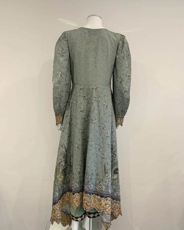 IVANA Ladies Designer Teal Paisley Deep Hem Lawn Suit