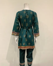 IVANA Designer Girls Teal Premium Fancy Jacquard Kameez Suit