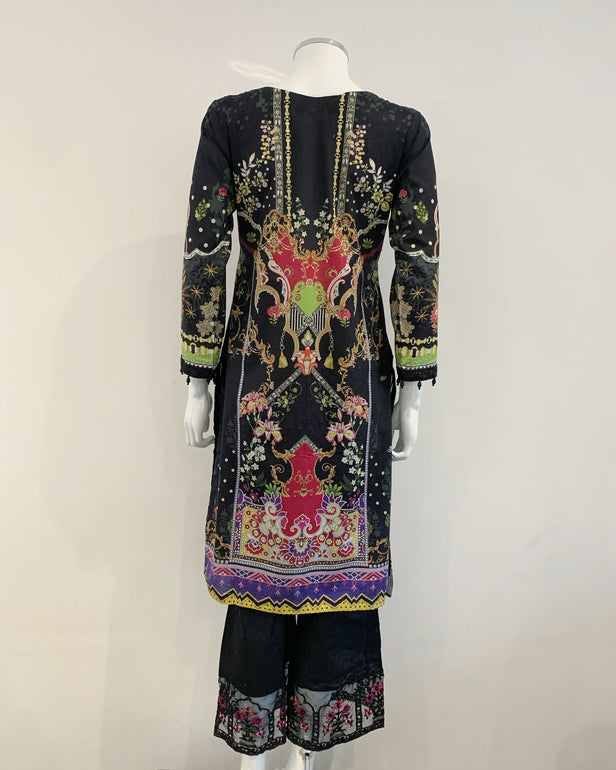 Black Girls Digital Lawn Kameez Suit