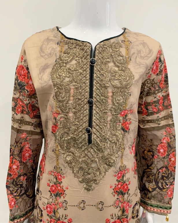 Girls Designer Lawn Kameez Suit