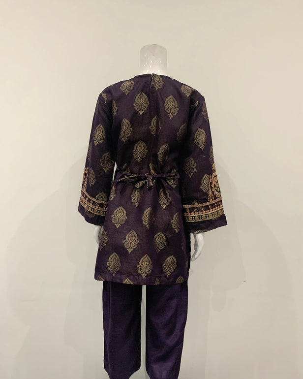 Aafreen Girls Premium Plum Fancy Jacquard Kameez Suit