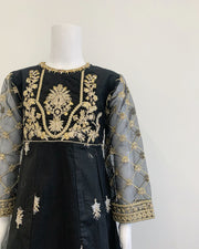 IVANA Ladies Designer Black Cotton Dress Suit