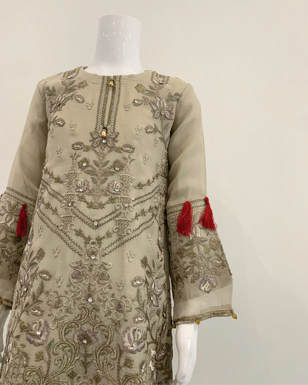 Girls Maze Fancy Embroidered Chiffon Suit