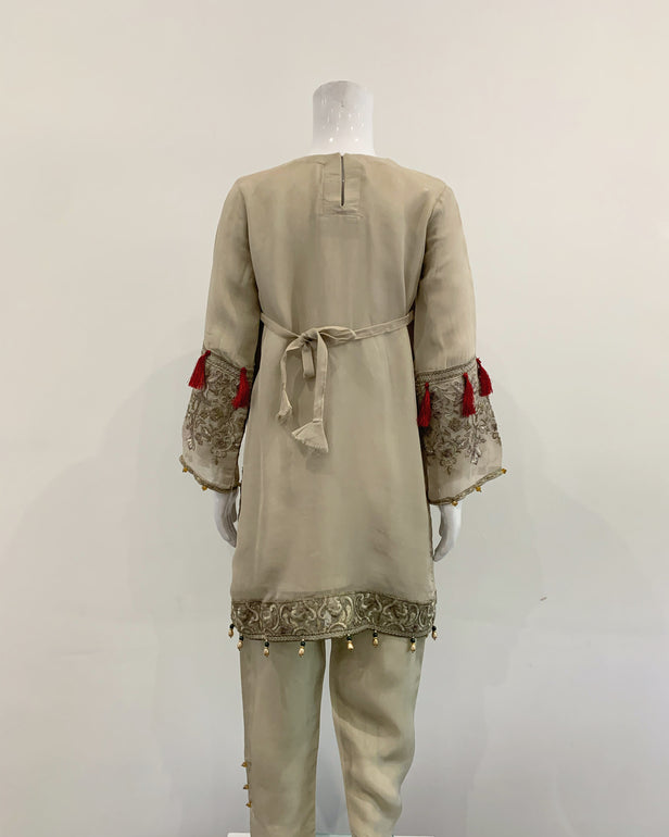 Girls Maze Fancy Embroidered Chiffon Suit