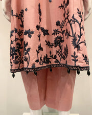 Simrans Blush Girls Belt Embroidered Dress Suit
