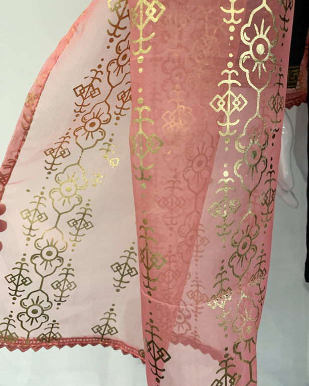 Girls Navy Viscose Embellished Kameez Suit