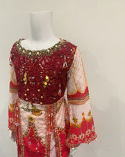 Ivana Designer Girls Red Slit Dress Suit