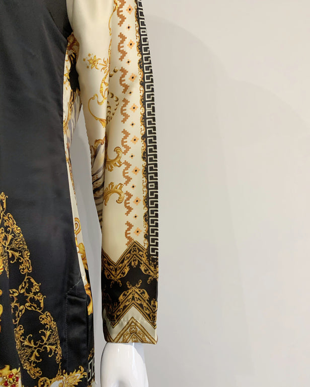 Premium Contrast Classic Embezzled Silk Kurta