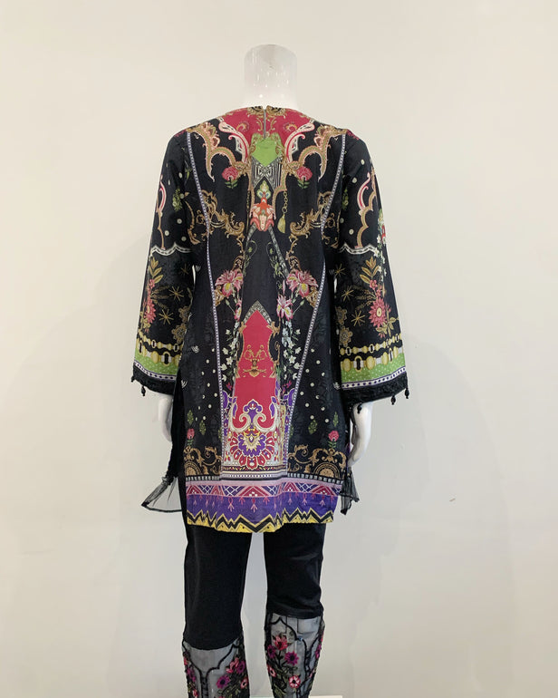 Black Girls Digital Lawn Kameez Suit