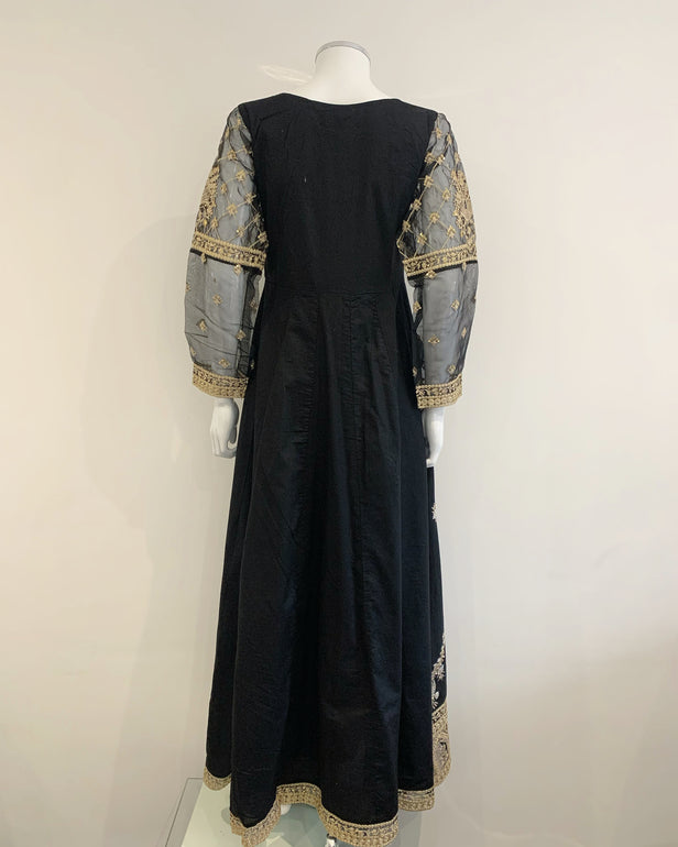 IVANA Ladies Designer Black Cotton Dress Suit