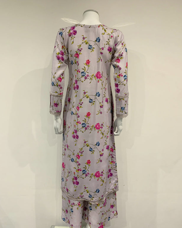 Simrans Ladies Digital Crepe Floral Linen Suit