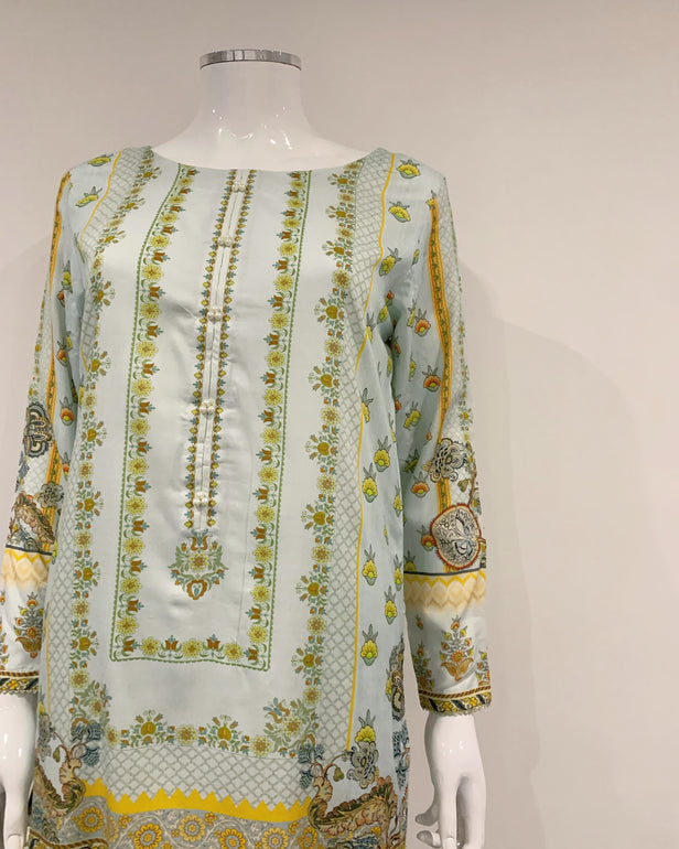 Classical Eluro Printed Linen Suit