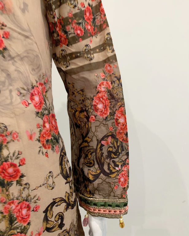 Girls Designer Lawn Kameez Suit