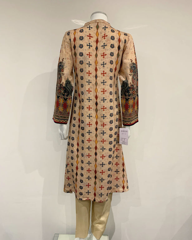 RAFIA Designer Beige Digital Print Viscose Suit