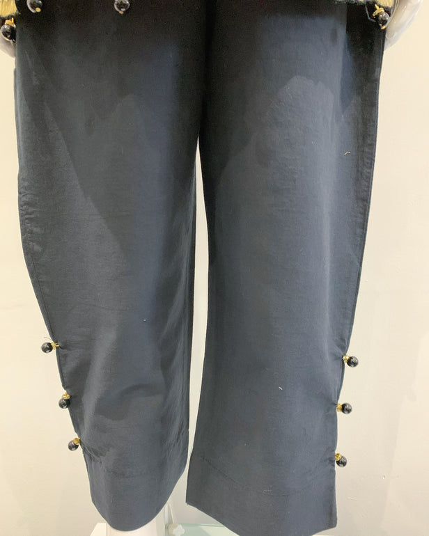 Guddiya Girls Luxury Black Floral Dress Belt Suit