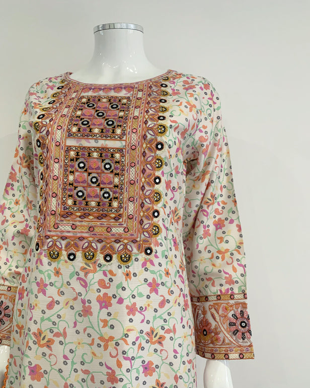 Simrans Multi Printed Linen Suit