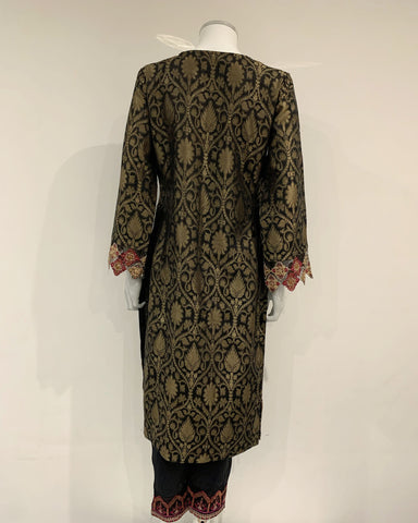 IVANA Designer Ladies Black Premium Fancy Jacquard Kameez Suit