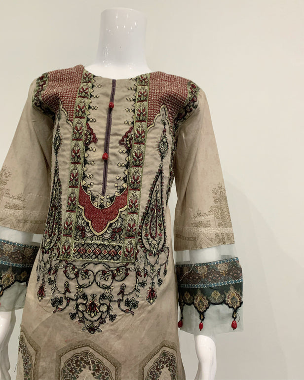 Girls Kameez Lawn Net Lace Suit