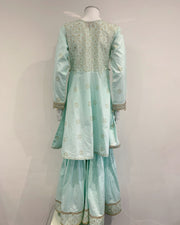 Simrans Pale Blue Ladies Block Print Garara Suit