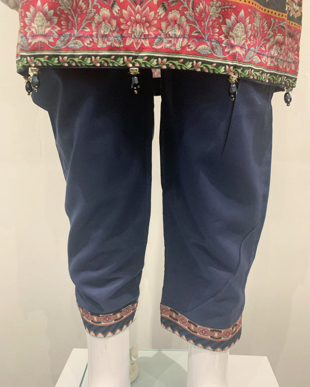 Haseen Aztec Blue Girls Lawn Kameez Suit