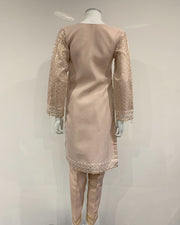 Fancy Soft Pink Net Sequin Kameez Suit