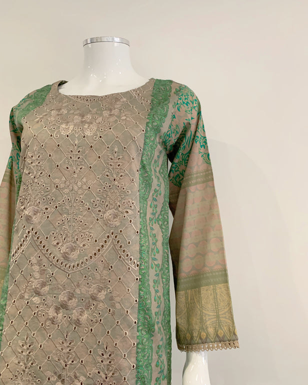 RAFIA Designer Pastel Chikankari Lawn Kameez Suit