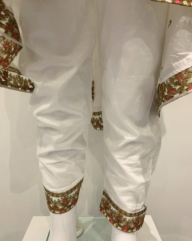 IVANA Designer Girls White Embellished Dress Tail Suit